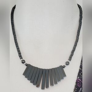 Elegant Black Hermatite Cleopatra Style Necklace. New Never Worn